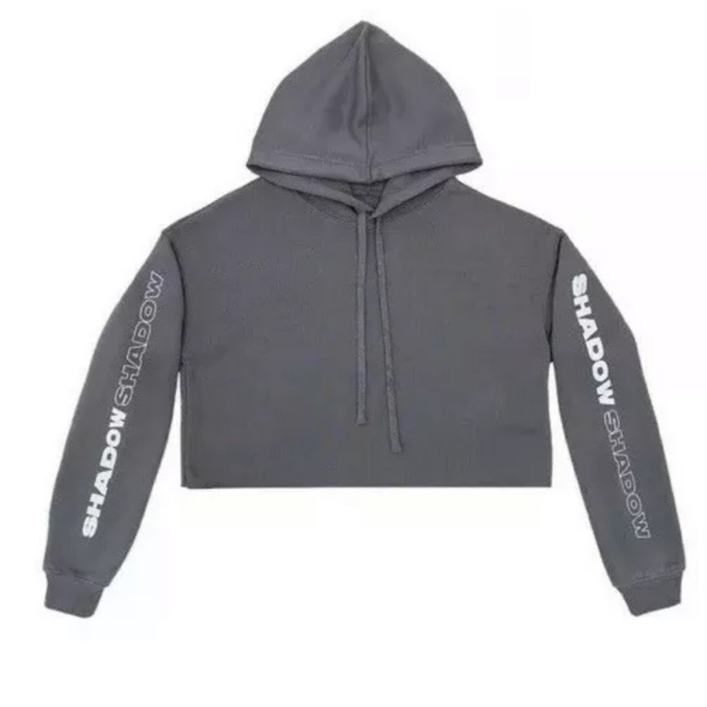 Shadow Hill Usa Concrete Crop Pullover Hoodie Sz L
